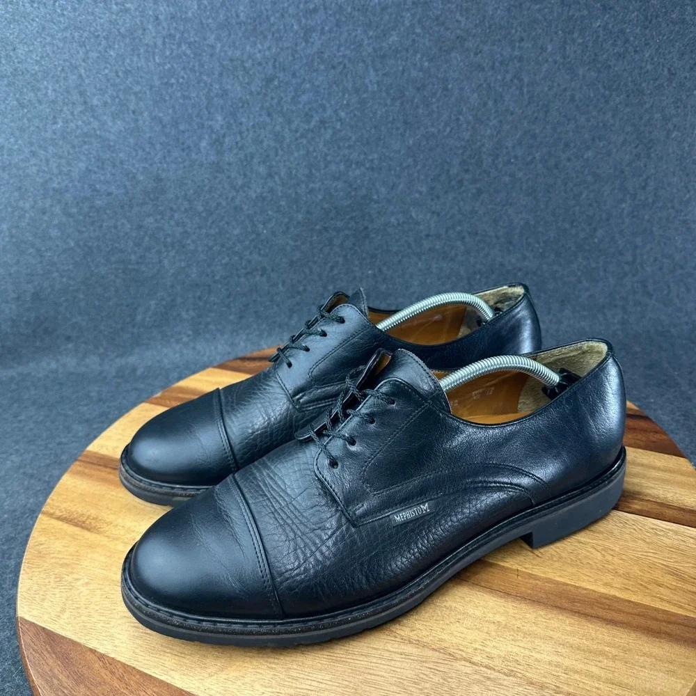Mephisto Melchior Black Leather Cap Toe Oxford Air Relax Dress Shoes Mens 12